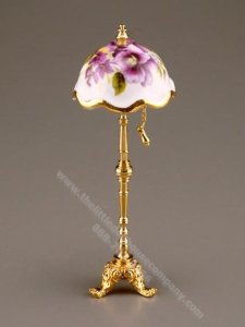 (image for) Dollhouse Scale Model Non-Functional Violet Shade Floor Lamp