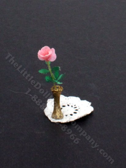 (image for) Miniature Rose in a Vase for Dollhouses