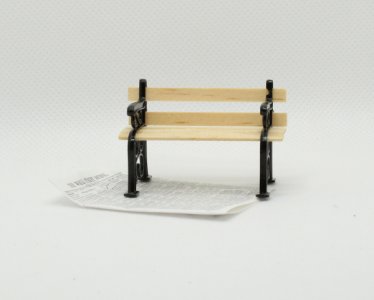 (image for) Miniature 1:24 Scale Park Bench with Newspaper