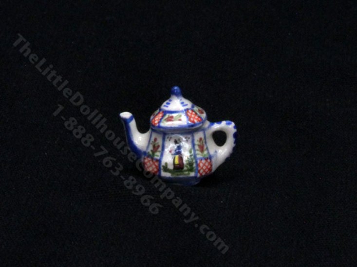 (image for) Miniature Quimper Tea Pot by Janice Crawley