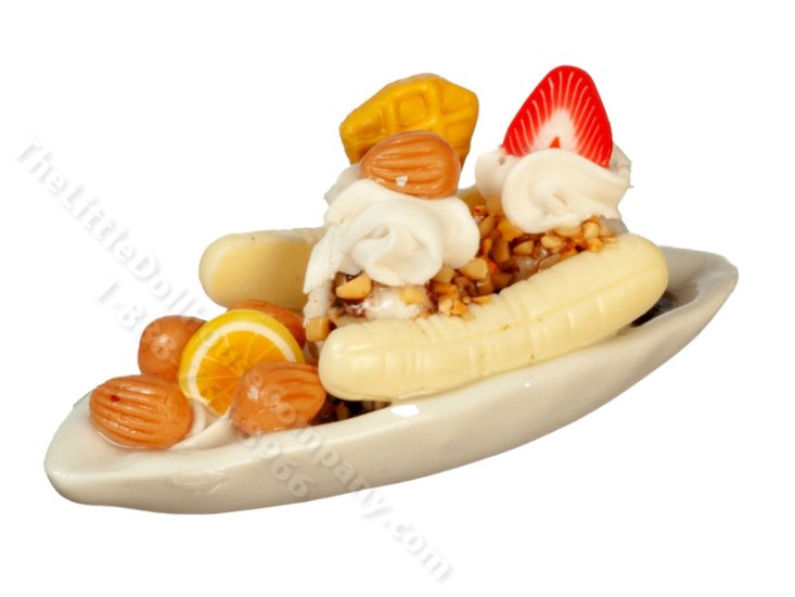 (image for) Miniature Banana Split for Dollhouses