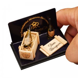 (image for) Miniature Dom Perignon Champagne in Wooden Box