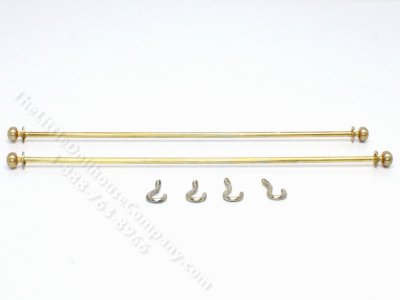 (image for) Miniature Pair of Brass Curtain Rods for Dollhouses