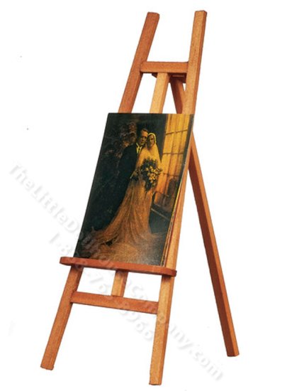 (image for) Miniature Wedding Portrait on Easel for Dollhouses