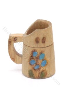 (image for) Miniature Painted Wooden Pitcher for Dollhouses