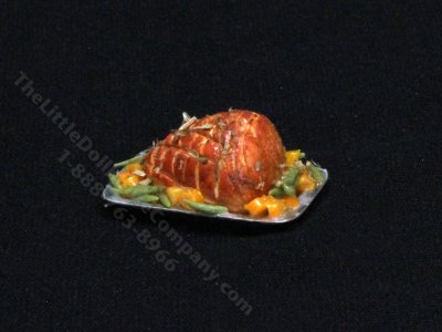 (image for) Miniature Spiral Ham with Vegetables for Dollhouses