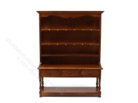 (image for) Miniature Welsh Dresser Hutch for Dollhouses - Walnut