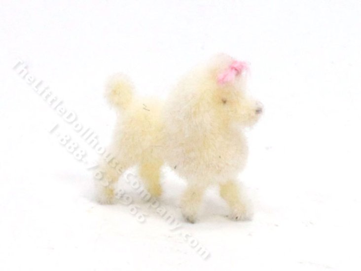 (image for) Handmade Dollhouse Half Scale White Poodle Dog
