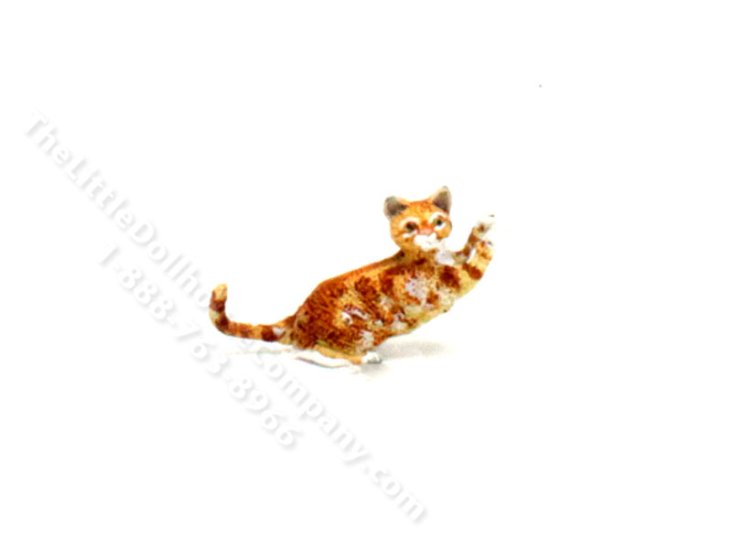 (image for) Dollhouse Miniature Orange Striped Cat