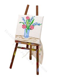 (image for) Miniature Artist's Easel with Apron and Painting by Taylor Jade