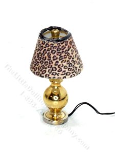 (image for) Miniature Gold Leopard Print Lamp for Dollhouses