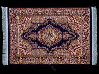 (image for) Dollhouse Scale Model Turkish Carpet - Navy