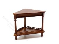 (image for) Miniature Walnut Corner Table for Dollhouses