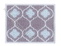(image for) Miniature Grey Moroccan Trellis Patterned Rug for Dollhouses - 3.75"x3"