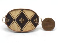 (image for) Miniature Oval Cherry Wood Fleur-de-Lis Tray