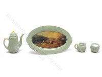 (image for) Miniature 4 Piece Coffee Set for Dollhouses - Mint Green
