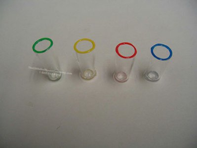 (image for) Miniature Primary Color Rims Glassware For Dollhouses