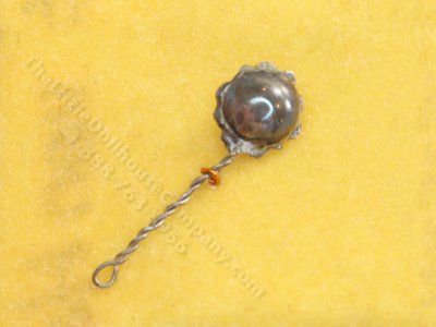 (image for) Vintage Handmade Miniature Silver Baby Rattle by Lot Van Heezik for Dollhouses