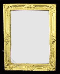 (image for) Miniature Gold Coloured Rectangular Frame Mirror for Dollhouses
