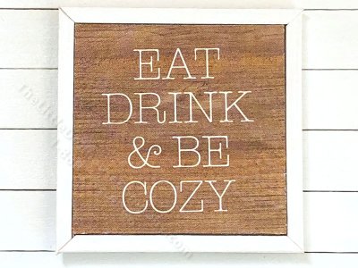 (image for) Miniature Framed 'Eat Drink & Be Cozy' Board Print