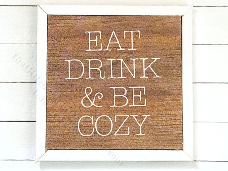 (image for) Miniature Framed 'Eat Drink & Be Cozy' Board Print