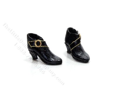 (image for) Black Leather and Gold Boots by Judith Blondell