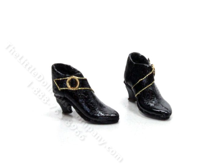 (image for) Black Leather and Gold Boots by Judith Blondell