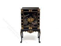 (image for) Chinese Chippendale Cabinet on Cabriole Legs - Black