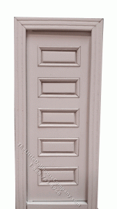 (image for) Miniature 5 Raised Panel White Interior Door for Dollhouses