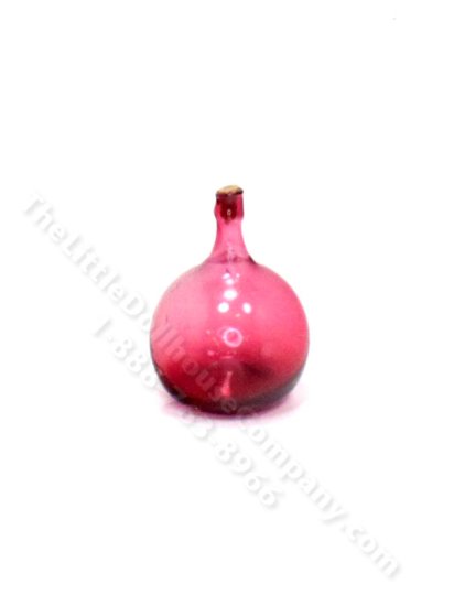 (image for) Miniature Corked Transparent Pink Vase for Dollhouses