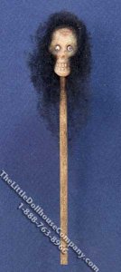 (image for) Miniature Skull on a Staff for Dollhouses
