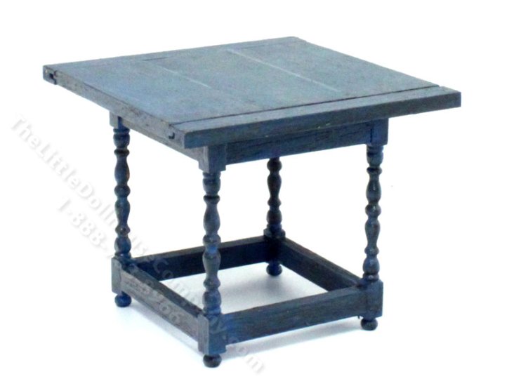 (image for) Miniature Blue Kitchen Table for Dollhouses