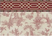 (image for) Wallpaper - Oriental Vase - Burgundy - Toile