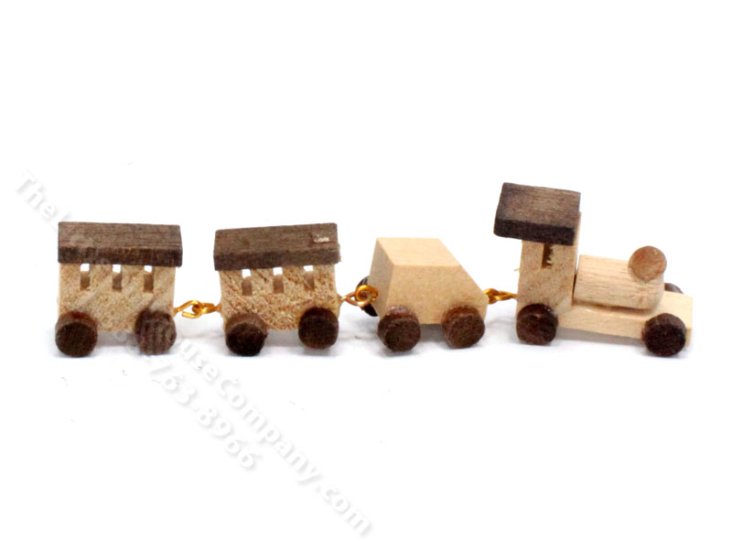 (image for) Miniature Handmade Wooden Toy Train for Dollhouses