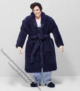 (image for) Miniature Chris Doll in Blue Robe for Dollhouses
