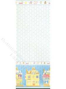 (image for) Blue Dollhouse Fantasy Miniature Wallpaper for Dollhouses