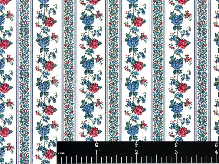 (image for) Kismet Stripe Pattern Miniature Wallpaper for Dollhouses -Blue
