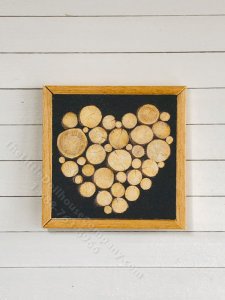 (image for) Miniature Framed Wooden Heart Board Print