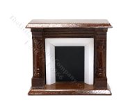 (image for) Miniature Dollhouse Walnut Fireplace