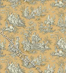 (image for) Farm Life Toile Pattern Miniature Wallpaper for Dollhouses