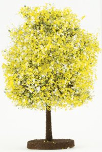 (image for) Miniature 6" Yellow/White Blossom Bush for Dollhouses