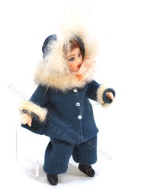 (image for) Red-head Girl Porcelain Doll in Blue Winter Outfit by Joy Parker