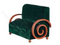 (image for) Miniature Art Deco Green Settee for Dollhouses