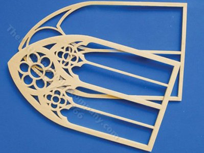 (image for) Miniature Unfinished Laser Cut Church Window