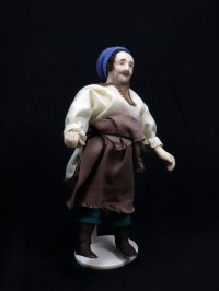 (image for) Miniature Handcrafted Vintage Medieval Man in Blue Hat
