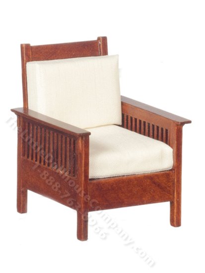 (image for) Miniature Mission Lounge Chair for Dollhouses