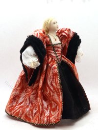 (image for) Miniature Handcrafted Vintage Tudor Woman in Red Dress