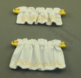 (image for) Window Curtain Set - White with Ducks