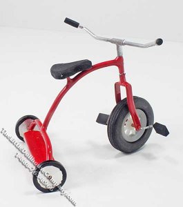 (image for) Miniature Red Working Tricycle for Dollhouses