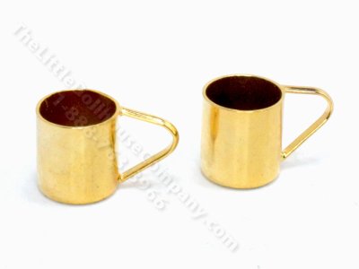 (image for) Miniature Pair of Gold Mugs for Dollhouses